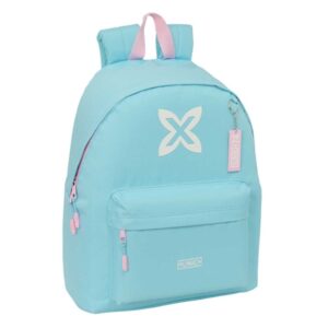 safta munich sky mochila bolsillo frontal espalda acolchada hombreras ergonomicas cremallera con doble tirador asa de mano 33x42x15cm color azul pastel