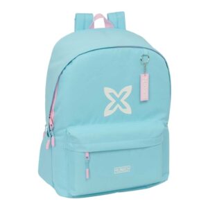 safta munich sky mochila para portatiles hasta 15.6" bolsillo para tablet hasta 11" antirrobo asa de mano conector usb cremallera doble tirador acolchada 31x44x18cm color azul pastel