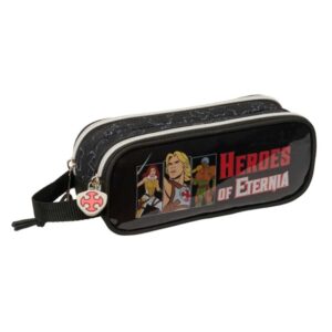 safta masters of the universe portatodo 2 compartimentos con cremallera asa lateral capacidad 1l 21x8x6cm color gris y negro