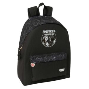 safta masters of the universe mochila bolsillo frontal espalda acolchada hombreras ergonomicas cremallera con doble tirador asa de mano 33x42x15cm color gris y negro