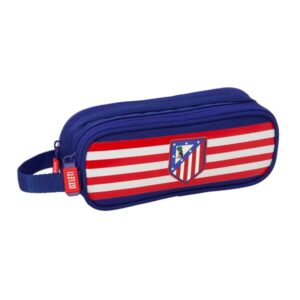 safta atletico de madrid portatodo 2 compartimentos con cremallera asa lateral capacidad 1l 21x8x6cm color azul marino