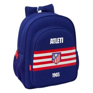 safta atletico de madrid mochila 15l adaptable a carro bolsillo frontal portabotellas cremallera con doble tirador asa de mano hombreras y espalda acolchada 32x38x12cm color azul marino