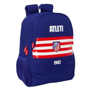 safta atletico de madrid mochila 23l adaptable a carro espalda acolchada portabotellas cremallera con doble tirador asa de mano hombreras ergonomicas 32x44x16cm color azul marino