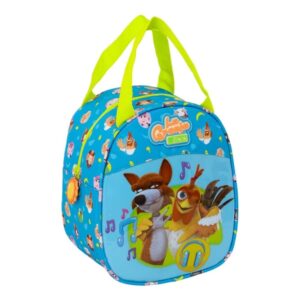 safta la granja de zenon bolsa isotermica asa de mano cremallera 19x22x14cm color azul y amarillo