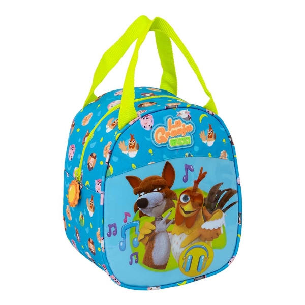 safta la granja de zenon bolsa isotermica asa de mano cremallera 19x22x14cm color azul y amarillo