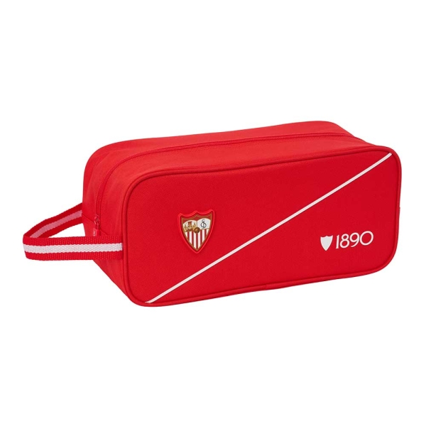 safta sevilla fc zapatillero capacidad 7l asa de mano lateral 34x15x14cm color rojo