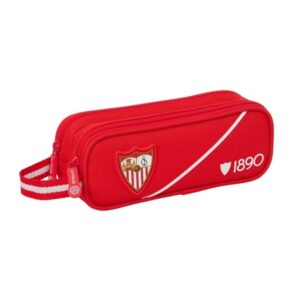safta sevilla fc portatodo 2 compartimentos con cremallera asa lateral capacidad 1l 21x8x6cm color rojo