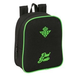 safta real betis balompie mochila guarderia 6l cremallera asa de mano tarjeta de identificacion personal adaptable a carrito 22x27x10cm color negro y verde