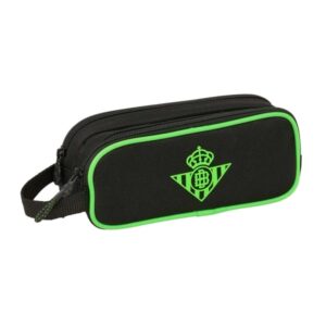 safta real betis balompie portatodo 2 compartimentos con cremallera asa lateral capacidad 1l 21x8x6cm color negro y verde