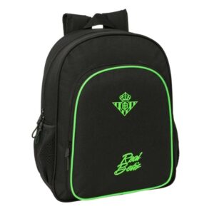safta real betis balompie mochila 15l adaptable a carro bolsillo frontal portabotellas cremallera con doble tirador asa de mano hombreras acolchadas 32x38x12cm color negro y verde
