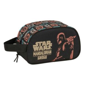 safta mandalorian and grogu neceser adaptable a carro asa de mano lateral 26x15x12cm color negro