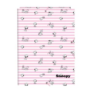 safta snoopy carpeta de 3 solapas formato folio cierre con gomas elasticas tapas duras forradas 26x33.5x2.5cm color rosa