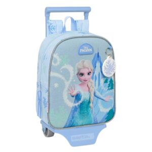 safta frozen mochila con carro extraible 6l tarjeta de identificacion personal asa de mano 22x27x10cm color azul pastel