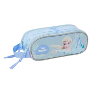 safta frozen portatodo 2 compartimentos con cremallera asa lateral capacidad 1l 21x8x6cm color azul pastel