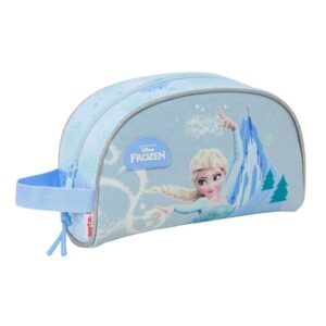 safta frozen neceser adaptable a carro asa de mano lateral bolsillo interior con cremallera 26x16x9cm color azul pastel