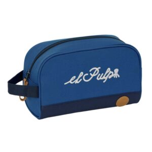 safta el pulpo neceser interior forrado asa de mano lateral organizadores con compartimentos 24x15x10cm color azul marino
