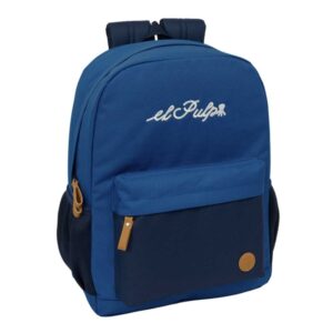 safta el pulpo mochila adaptable a carro bolsillo frontal espalda acolchada cremallera con doble tirador asa de mano hombreras ergonomicas 32x43x14cm color azul marino