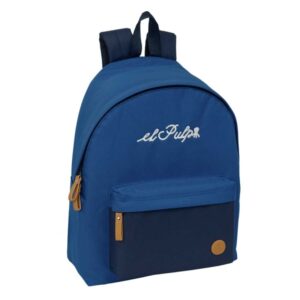 safta el pulpo mochila bolsillo frontal espalda acolchada hombreras ergonomicas cremallera con doble tirador asa de mano 33x42x15cm color azul marino