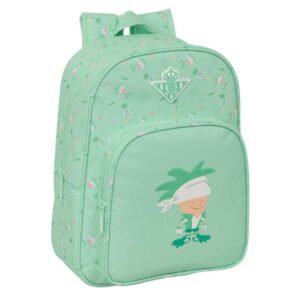 safta real betis balompie preescolar mochila infantil portabotellas bolsillo frontal adaptable a carro hombreras acolchadas 26x34x11cm color verde
