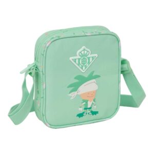 safta real betis balompie preescolar bolsito con bandolera ajustable compacto cierre con cremallera 16x18x4cm color verde