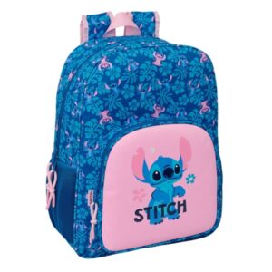 safta stitch lio mochila adaptable a carro bolsillo frontal portabotellas cremallera con doble tirador asa de mano hombreras y espalda acolchada 33x42x14cm color azul oscuro