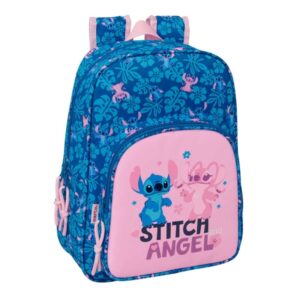 safta stitch lio mochila infantil portabotellas bolsillo frontal adaptable a carro hombreras acolchadas 26x34x11cm color azul oscuro