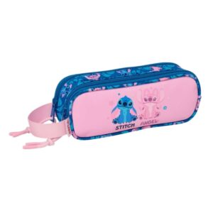 safta stitch lio portatodo 2 compartimentos con cremallera asa lateral capacidad 1l 21x8x6cm color rosa