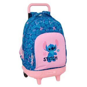 safta stitch lio mochila con carro extraible 33l portabotellas tarjeta de identificacion personal cremallera con doble tirador asa bolsillo frontal 33x45x22cm color azul oscuro