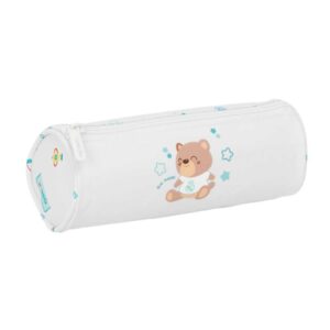 safta real madrid preescolar portatodo redondo cremallera con tirador 20x7x7cm color blanco