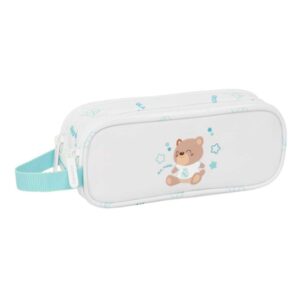 safta real madrid preescolar portatodo 2 compartimentos con cremallera asa lateral capacidad 1l 21x8x6cm color blanco