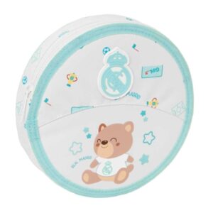 safta real madrid preescolar plumier redondo 18 piezas cremallera goma lapiz 6 colores 8 rotuladores 2 sacapuntas 21x3.5cm color blanco