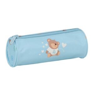 safta real madrid preescolar portatodo redondo cremallera con tirador 20x7x7cm color azul