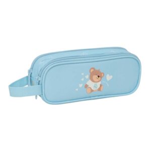 safta real madrid preescolar portatodo 2 compartimentos con cremallera asa lateral capacidad 1l 21x8x6cm color azul