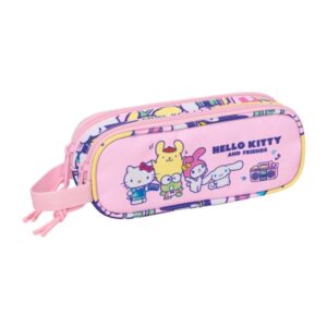 safta hello kitty and friends portatodo 2 compartimentos con cremallera asa lateral capacidad 1l 21x8x6cm color rosa