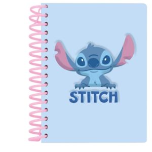 safta stitch squishy bloc de notas frontal antiestres espiral 13.5x17.9x1.9cm color azul pastel