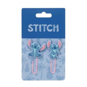 safta stitch pack de 2 clips presentado en blister multicolor