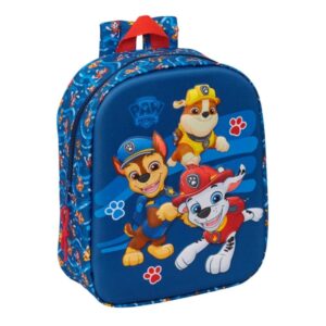 safta paw patrol mochila guarderia 3d 6l cremallera asa de mano 22x27x10cm color azul oscuro