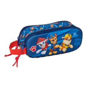 safta paw patrol portatodo 3d 2 compartimentos con cremallera asa lateral capacidad 1l 21x8x6cm color azul oscuro