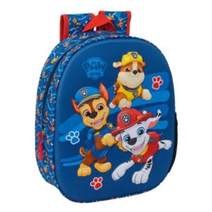 safta paw patrol mochila 3d portabotellas hombreras acolchadas asa de mano superior 27x33x10cm color azul oscuro