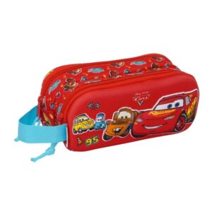 safta cars portatodo 3d 2 compartimentos con cremallera asa lateral capacidad 1l 21x8x6cm color rojo