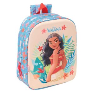 safta vaiana mochila guarderia 3d 6l cremallera asa de mano 22x27x10cm color azul