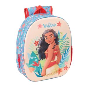 safta vaiana mochila 3d portabotellas hombreras acolchadas asa de mano superior 27x33x10cm color azul