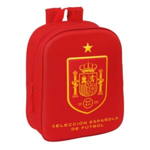 safta seleccion espanola de futbol mochila guarderia 3d 6l cremallera asa de mano 22x27x10cm color rojo