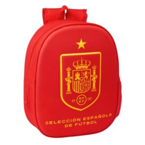 safta seleccion espanola de futbol mochila 3d portabotellas hombreras acolchadas asa de mano superior 27x33x10cm color rojo