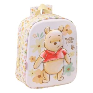 safta winnie the pooh mochila guarderia 3d 6l cremallera asa de mano 22x27x10cm color amarillo pastel