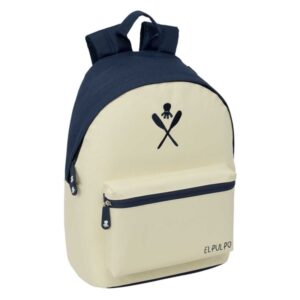 safta el pulpo mochila para portatiles hasta 14.1" bolsillo para tablet hasta 10.6" asa de mano bolsillo frontal acolchada 31x41x16cm color beige