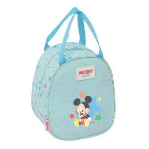 safta mickey mouse baby bolsa isotermica asa de mano cremallera 19x22x14cm color azul pastel