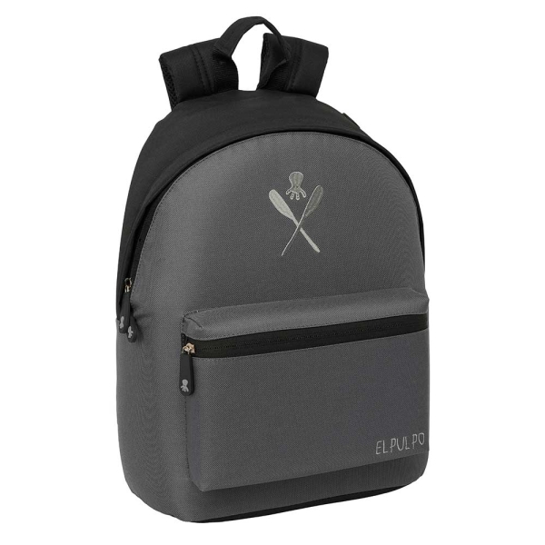 safta el pulpo mochila para portatiles hasta 14.1" bolsillo para tablet hasta 10.6" asa de mano bolsillo frontal acolchada 31x41x16cm color gris