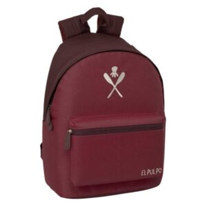 safta el pulpo mochila para portatiles hasta 14.1" bolsillo para tablet hasta 10.6" asa de mano bolsillo frontal acolchada 31x41x16cm color burdeos