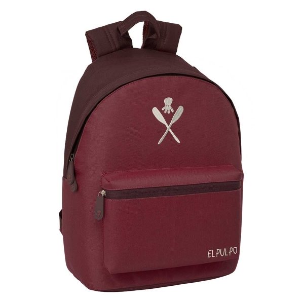 safta el pulpo mochila para portatiles hasta 14.1" bolsillo para tablet hasta 10.6" asa de mano bolsillo frontal acolchada 31x41x16cm color burdeos
